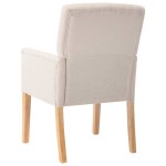 vidaXL Scaun de bucătărie cu brațe, bej, material textil vidaXL Scaun de bucătărie cu brațe, bej, material textil