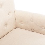 vidaXL Scaun de bucătărie cu brațe, bej, material textil vidaXL Scaun de bucătărie cu brațe, bej, material textil