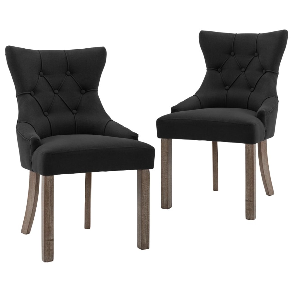 vidaXL Scaune de bucătărie, 2 buc. negru, textil