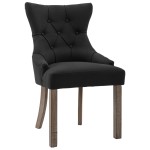 vidaXL Scaune de bucătărie, 2 buc. negru, textil vidaXL Scaune de bucătărie, 2 buc. negru, textil