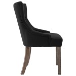 vidaXL Scaune de bucătărie, 2 buc. negru, textil vidaXL Scaune de bucătărie, 2 buc. negru, textil