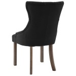 vidaXL Scaune de bucătărie, 2 buc. negru, textil vidaXL Scaune de bucătărie, 2 buc. negru, textil