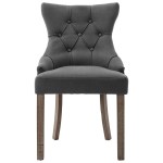 vidaXL Scaune de bucătărie, 2 buc., gri, textil