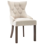 vidaXL Scaune de bucătărie, 2 buc., bej, textil vidaXL Scaune de bucătărie, 2 buc., bej, textil