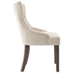 vidaXL Scaune de bucătărie, 2 buc., bej, textil vidaXL Scaune de bucătărie, 2 buc., bej, textil