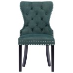 vidaXL Scaune de sufragerie, 2 buc., verde închis, catifea vidaXL Scaune de sufragerie, 2 buc., verde închis, catifea