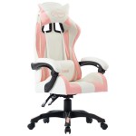 vidaXL Scaun de racing, roz, piele ecologică vidaXL Scaun de racing, roz, piele ecologică