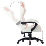 vidaXL Scaun de racing, roz, piele ecologică vidaXL Scaun de racing, roz, piele ecologică