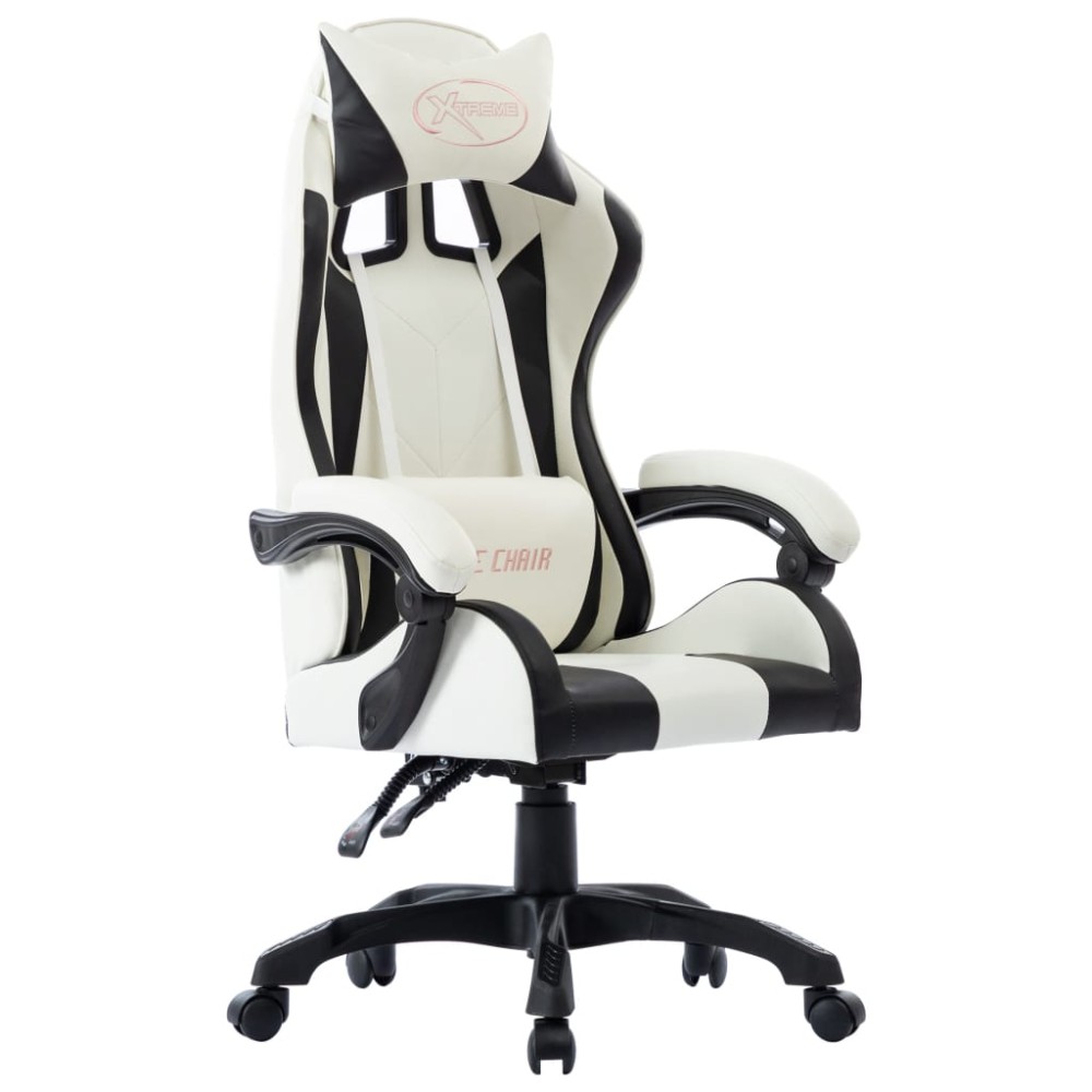 vidaXL Scaun de racing, negru, piele ecologică