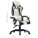 vidaXL Scaun de racing, negru, piele ecologică vidaXL Scaun de racing, negru, piele ecologică