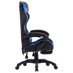 vidaXL Scaun racing suport picioare albastru/negru piele ecologică vidaXL Scaun racing suport picioare albastru/negru piele ecologică