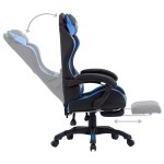 vidaXL Scaun racing suport picioare albastru/negru piele ecologică vidaXL Scaun racing suport picioare albastru/negru piele ecologică