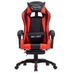vidaXL Scaun de racing suport picioare, roșu și negru, piele ecologică vidaXL Scaun de racing suport picioare, roșu și negru, piele ecologică