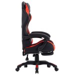 vidaXL Scaun de racing suport picioare, roșu și negru, piele ecologică vidaXL Scaun de racing suport picioare, roșu și negru, piele ecologică