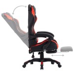 vidaXL Scaun de racing suport picioare, roșu și negru, piele ecologică vidaXL Scaun de racing suport picioare, roșu și negru, piele ecologică