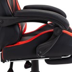 vidaXL Scaun de racing suport picioare, roșu și negru, piele ecologică vidaXL Scaun de racing suport picioare, roșu și negru, piele ecologică
