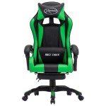vidaXL Scaun de racing cu suport picioare verde/negru piele ecologică vidaXL Scaun de racing cu suport picioare verde/negru piele ecologică