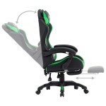 vidaXL Scaun de racing cu suport picioare verde/negru piele ecologică vidaXL Scaun de racing cu suport picioare verde/negru piele ecologică
