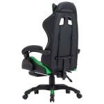 vidaXL Scaun de racing cu suport picioare verde/negru piele ecologică vidaXL Scaun de racing cu suport picioare verde/negru piele ecologică