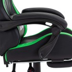 vidaXL Scaun de racing cu suport picioare verde/negru piele ecologică vidaXL Scaun de racing cu suport picioare verde/negru piele ecologică