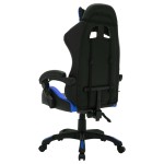 vidaXL Scaun de jocuri cu LED RGB, albastru și negru, piele ecologică