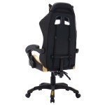 vidaXL Scaun de jocuri cu LED RGB, auriu și negru, piele ecologică vidaXL Scaun de jocuri cu LED RGB, auriu și negru, piele ecologică