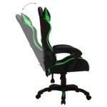 vidaXL Scaun de jocuri cu LED RGB, verde și negru, piele ecologică vidaXL Scaun de jocuri cu LED RGB, verde și negru, piele ecologică