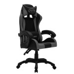 vidaXL Scaun de racing cu LED RGB, gri și negru, piele ecologică vidaXL Scaun de racing cu LED RGB, gri și negru, piele ecologică