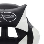 vidaXL Scaun de racing cu LED RGB, alb și negru, piele ecologică vidaXL Scaun de racing cu LED RGB, alb și negru, piele ecologică