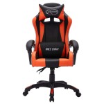 vidaXL Scaun de racing cu LED RGB, portocaliu & negru, piele ecologică vidaXL Scaun de racing cu LED RGB, portocaliu & negru, piele ecologică
