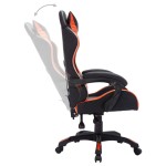 vidaXL Scaun de racing cu LED RGB, portocaliu & negru, piele ecologică vidaXL Scaun de racing cu LED RGB, portocaliu & negru, piele ecologică