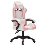 vidaXL Scaun de racing cu LED RGB, roz și negru, piele ecologică vidaXL Scaun de racing cu LED RGB, roz și negru, piele ecologică