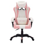 vidaXL Scaun de racing cu LED RGB, roz și negru, piele ecologică vidaXL Scaun de racing cu LED RGB, roz și negru, piele ecologică