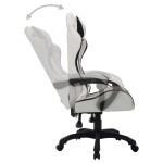 vidaXL Scaun de racing cu LED RGB, alb și negru, piele ecologică vidaXL Scaun de racing cu LED RGB, alb și negru, piele ecologică