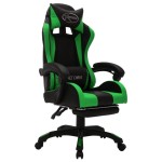 vidaXL Scaun de jocuri cu LED RGB, verde și negru, piele ecologică vidaXL Scaun de jocuri cu LED RGB, verde și negru, piele ecologică