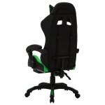 vidaXL Scaun de jocuri cu LED RGB, verde și negru, piele ecologică vidaXL Scaun de jocuri cu LED RGB, verde și negru, piele ecologică