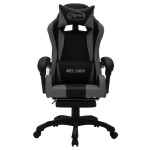 vidaXL Scaun de racing cu LED RGB, gri și negru, piele ecologică vidaXL Scaun de racing cu LED RGB, gri și negru, piele ecologică