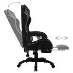vidaXL Scaun de racing cu LED RGB, gri și negru, piele ecologică vidaXL Scaun de racing cu LED RGB, gri și negru, piele ecologică