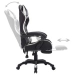 vidaXL Scaun de racing cu LED RGB, alb și negru, piele ecologică vidaXL Scaun de racing cu LED RGB, alb și negru, piele ecologică