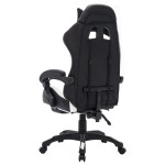 vidaXL Scaun de racing cu LED RGB, alb și negru, piele ecologică vidaXL Scaun de racing cu LED RGB, alb și negru, piele ecologică