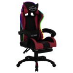 vidaXL Scaun de jocuri cu LED RGB, roșu vin și negru, piele ecologică vidaXL Scaun de jocuri cu LED RGB, roșu vin și negru, piele ecologică