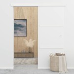 vidaXL Ușă glisantă cu opritor silențios 76x205 cm sticlă ESG/aluminiu vidaXL Ușă glisantă cu opritor silențios 76x205 cm sticlă ESG/aluminiu