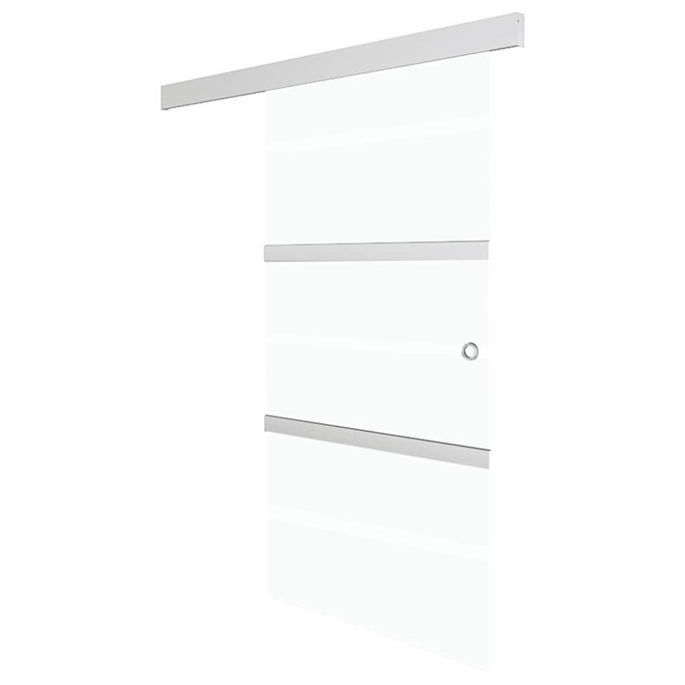 vidaXL Ușă glisantă, argintiu, 76 x 212 cm, sticlă ESG și aluminiu
