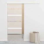vidaXL Ușă glisantă, argintiu, 76 x 212 cm, sticlă ESG și aluminiu vidaXL Ușă glisantă, argintiu, 76 x 212 cm, sticlă ESG și aluminiu