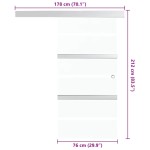 vidaXL Ușă glisantă, argintiu, 76 x 212 cm, sticlă ESG și aluminiu vidaXL Ușă glisantă, argintiu, 76 x 212 cm, sticlă ESG și aluminiu