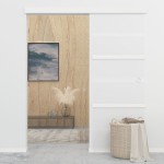 vidaXL Ușă glisantă cu opritoare soft, 76x205 cm, sticlă ESG/aluminiu