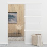 vidaXL Ușă glisantă cu opritoare soft, 90x205 cm, sticlă ESG/aluminiu