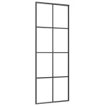 vidaXL Ușă glisantă, negru, 76x205 cm, aluminiu și sticlă ESG
