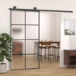 vidaXL Ușă glisantă, negru, 102,5x205 cm, aluminiu și sticlă ESG vidaXL Ușă glisantă, negru, 102,5x205 cm, aluminiu și sticlă ESG
