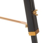 vidaXL Lampă de podea trepied, negru și auriu, 141 cm, lemn masiv tec vidaXL Lampă de podea trepied, negru și auriu, 141 cm, lemn masiv tec